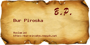 Bur Piroska névjegykártya