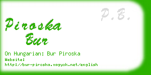 piroska bur business card